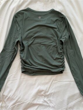 lululemon athletica Long-Sleeve Ruched Top in Olive Green
